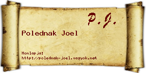 Polednak Joel névjegykártya